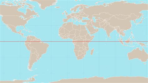dünya haritası üzerinde ekvator çizgisi
